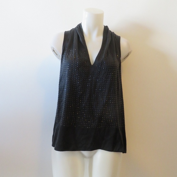 BLOOMINGDALES BLACK SLEEVELESS EMBELLISHED - Picture 1 of 7